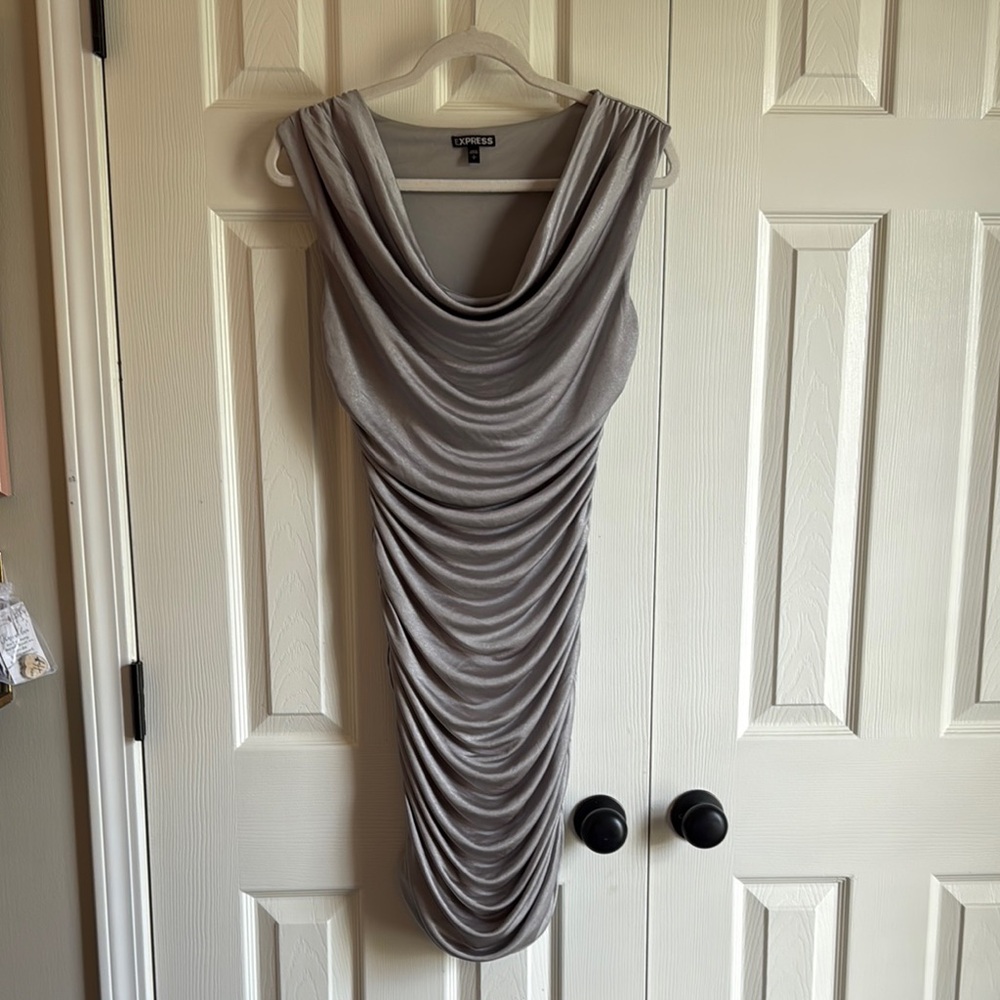 Silver Women's Body con homecoming dance Dress